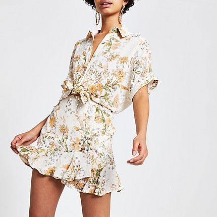 River Island Womens Floral Sequin Mini Skirt