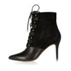 River Island Womens Leather And Suede Ponted Lace-up Boots