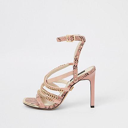 River Island Womens Multi Chain Strap Heel Sandal