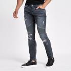 River Island Mens Danny Super Skinny Biker Jeans