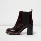 River Island Womens Textured Leather Patent Ankle Boots