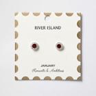 River Island Womens January Birthstone Stud Earrings