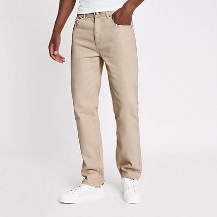 River Island Mens Standard Raw Hem Jeans
