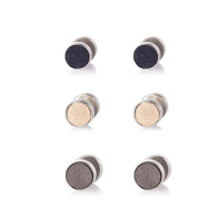 River Island Mensblack Plug Earrings Pack