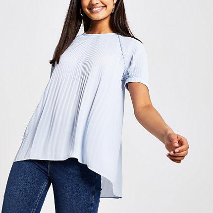 River Island Womens Plisse Short Sleeve Top