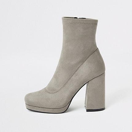 River Island Womens Block Platform Sock Boots