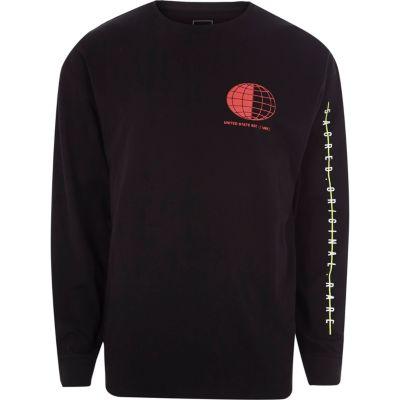 River Island Mens Sphere Print Slouch Sweatshirt