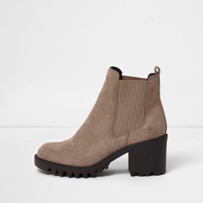 River Island Womens Faux Suede Chunky Boot