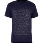 River Island Mensnavy Graphic Text Print T-shirt