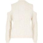 River Island Womens Cold Shoulder Cable Knit Sweater