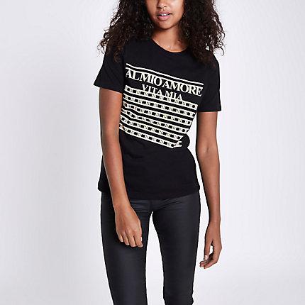 River Island Womens 'al Mio Amore' Print T-shirt