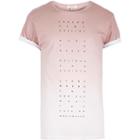 River Island Menspink Faded Slogan Print T-shirt