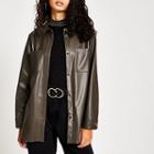 River Island Womens Faux Leather Overshirt
