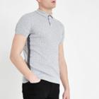 River Island Mens Cable Muscle Fit Polo Shirt