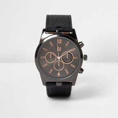 River Island Mens Textured Strap Watch