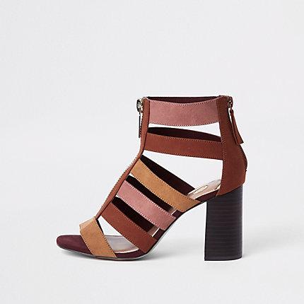 River Island Womens Color Block Caged Block Heel