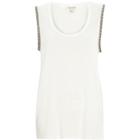 River Island Womens White Embellished Armk Top