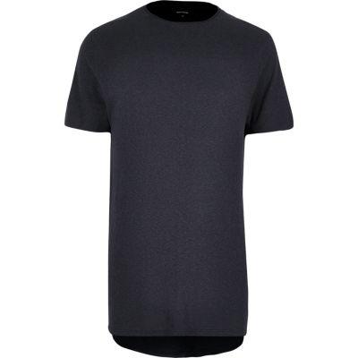 River Island Mens Washed Longline T-shirt