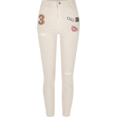 River Island Womens Lori High Rise Badge Skinny Jeans