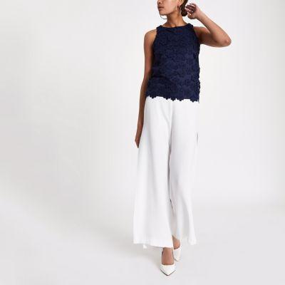 River Island Womens Floral Detail Fitted Tank Top