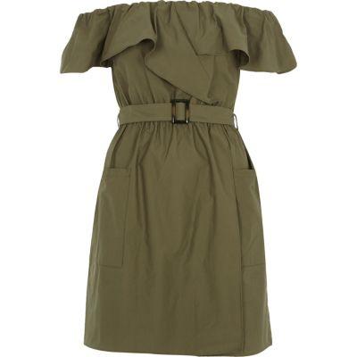River Island Womens Petite Bardot Belted Mini Dress