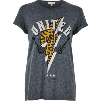 River Island Womens Leopard Lightening Strike Print T-shirt