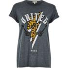River Island Womens Leopard Lightening Strike Print T-shirt