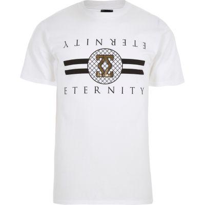 River Island Mens White 'eternity' Foil Print Slim Fit T-shirt