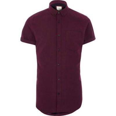 River Island Mens Short Sleeve Slim Fit Oxford Shirt