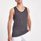 River Island Mens White And Stripe Print Vest