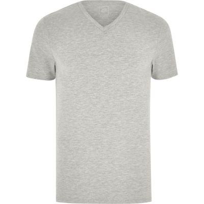 River Island Mens Muscle Fit V Neck T-shirt
