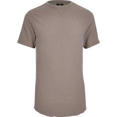 River Island Mens Waffle Crew Neck Slim Fit T-shirt