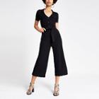 River Island Womens Ribbed Tie Waist Utility Jumpsuit