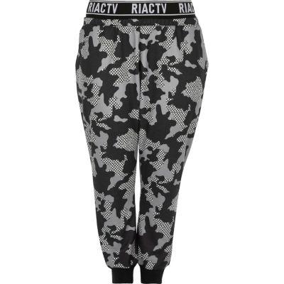 River Island Womens Plus Ri Active Camo Print Joggers