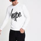 Mens Hype White Crew Neck Sweatshirt