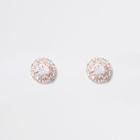 River Island Womens Gold Tone Cluster Diamante Dome Stud Earrings