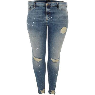 River Island Womens Plus Paint Splatter Molly Jeggings