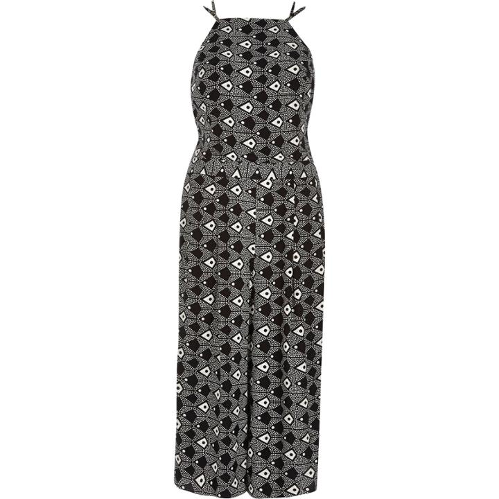 River Island Womens Printed Strappy Cropped Jumpsuit
