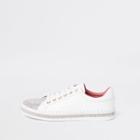 River Island Womens White Glitter Lace-up Trainers