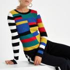 River Island Womens Stripe Knitted Long Sleeve Top