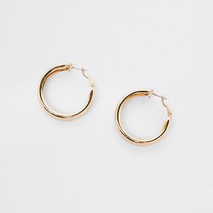 River Island Womens Gold Tone Chunky Hoop Earrings