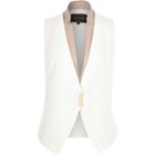 River Island Womens White Sleeveless Contrast Lapel Jacket