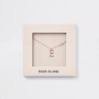 River Island Womens Rose Gold Tone 'e' Initial Necklace