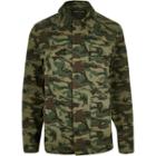 River Island Mensgreen Camo Print Shirt Jacket