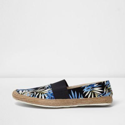 River Island Mens Leaf Print Espadrille Plimsolls