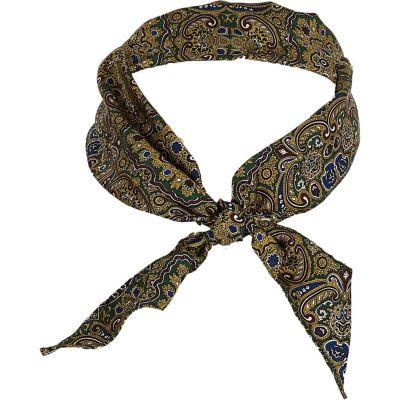 River Island Mensgreen Paisley Print Neck Scarf