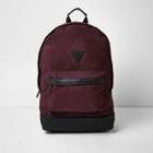 River Island Mensred Faux Suede Backpack