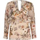 River Island Womens Floral Long Sleeve Cape Top