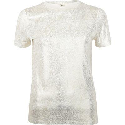 River Island Womens Gold Metallic T-shirt