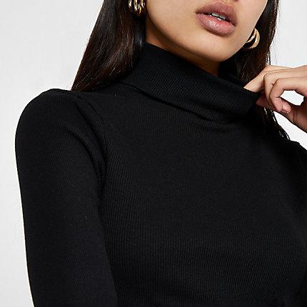 River Island Womens Rib Long Sleeve Roll Neck Top
